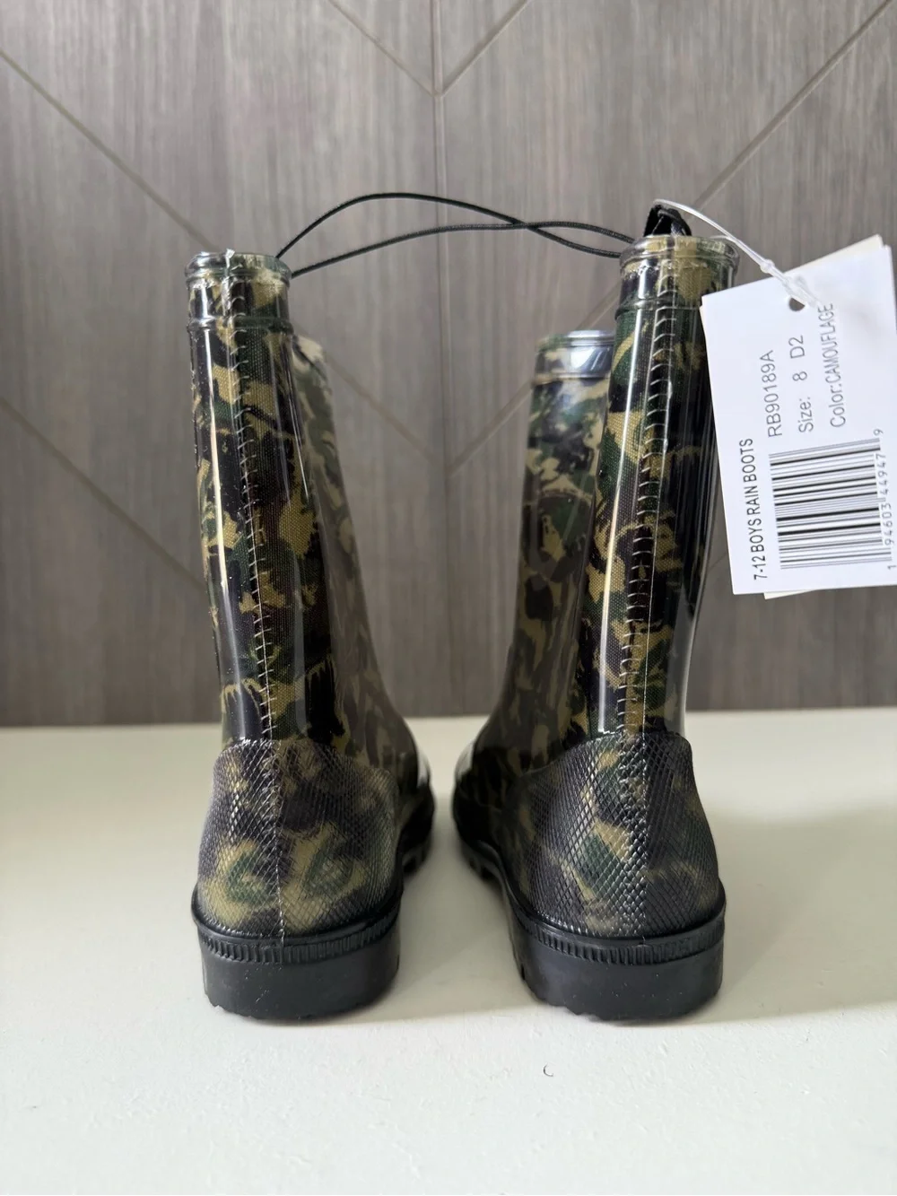 Rugged Bear Captain Camouflage Kids Rain Boots